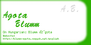 agota blumm business card